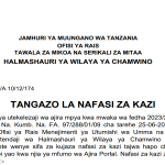 Nafasi Mpya 15 Za Kazi Kutoka Halmashauri ya Wilaya ya Chamwino