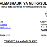 Nafasi Mpya 18 Za Kazi Kutoka Halmashauri Ya Mji Kasulu Agosti 2024