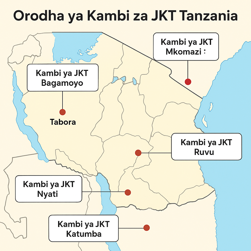Orodha ya Kambi za JKT Tanzania