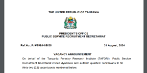 Nafasi Mpya 32 za Kazi Kutoka Taasisi Ya Utafiti Wa Misitu Tanzania Septemba 2024