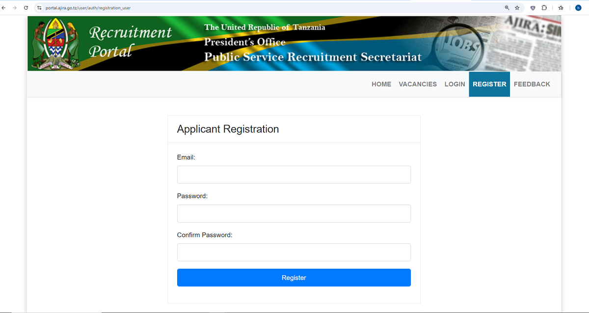 Jinsi ya Kujisajiri Ajira Portal