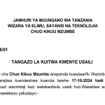 Tangazo La Kuitwa Kwenye Usaili Chuo Kikuu Mzumbe October 2024