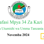 Nafasi Mpya 34 Za Kazi Chuo cha Utumishi wa Umma Tanzania (TPSC) Novemba 2024