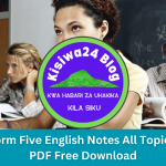 Form Five English Notes All Topics PDF Free Download