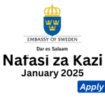 Nafasi za Kazi Kutoka Ubarozi wa Swiden Dar es Salaam January 2025