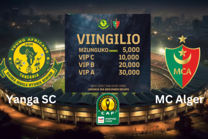 VIINGILIO Mechi ya Yanga vs MC Alger 18 January 2025