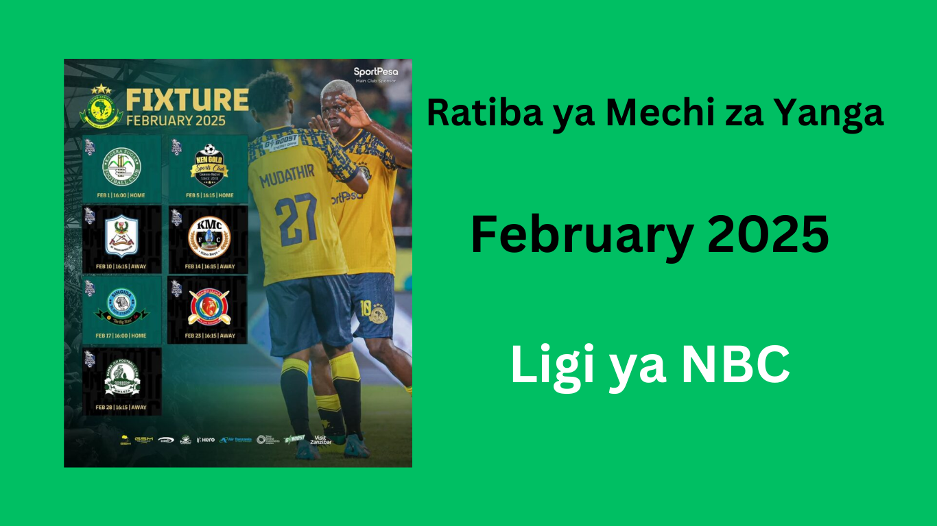 Ratiba Ya Mechi za Yanga Februari 2025 NBC Premier League