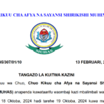 Walioitwa Kazini Chuo Kikuu Cha Afya Na Sayansi Shirikishi Muhimbili (MUHAS) February 2025