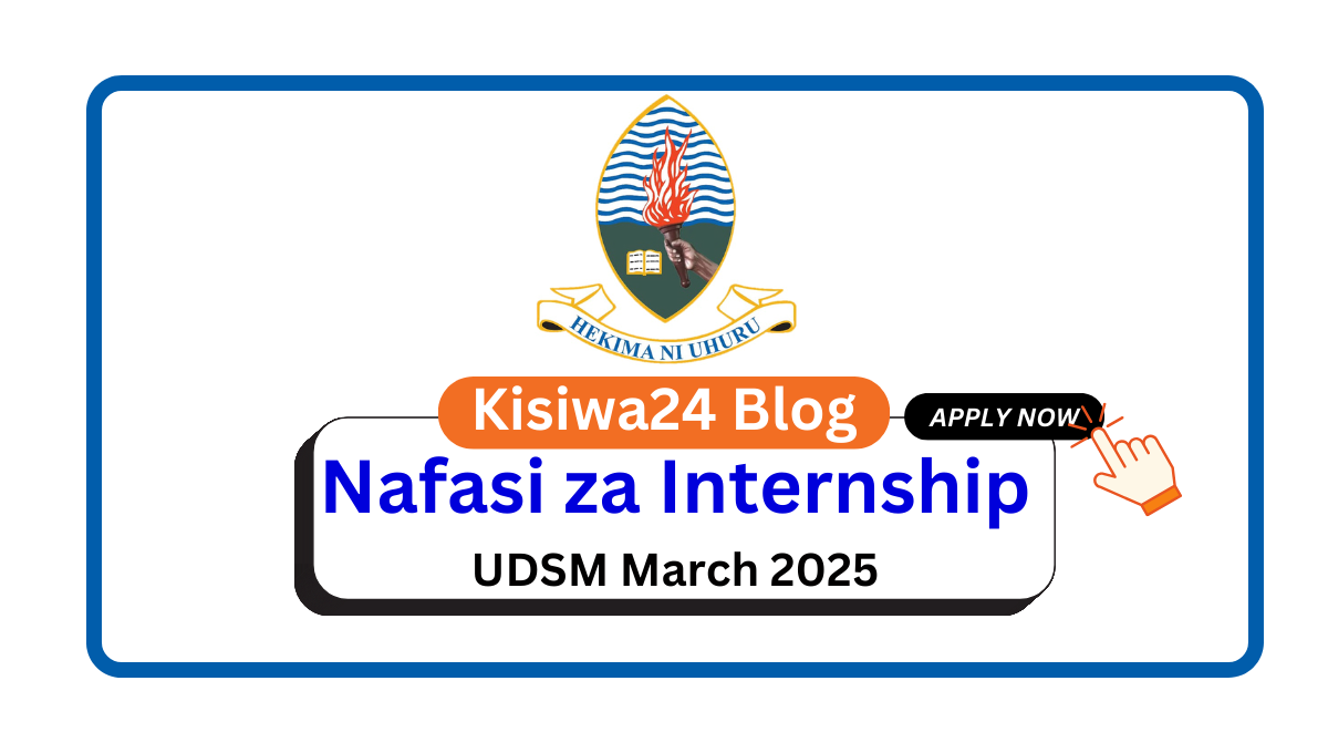 Nafasi 15 za Internship at UDSM March 2025