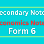 Economics Notes For Form Six