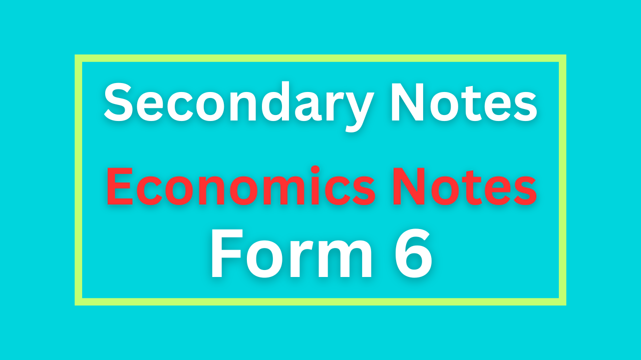 Economics Notes For Form Six All Topics