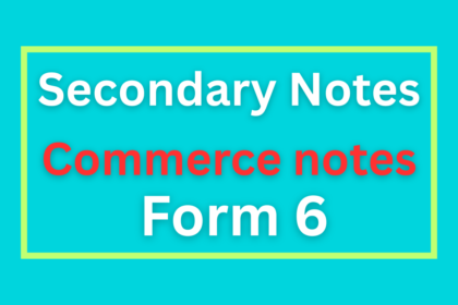 Form Six Commerce Notes All Topics