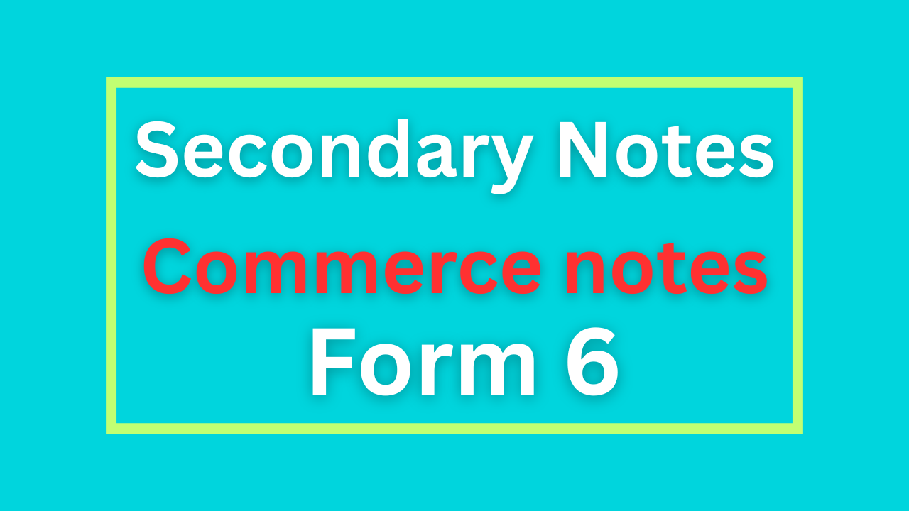 Form Six Commerce Notes All Topics
