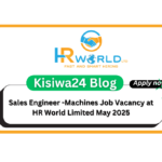 Sales Engineer -Machines Job Vacancy at HR World Limited May 2025