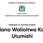PDF ya Majiana Walioitwa Kazini Utumishi (Call For Work) Leo