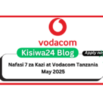 Nafasi 7 za Kazi at Vodacom Tanzania May 2025