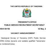 Nafasi 6 Za Kazi at Taasisi Ya Jiolojia Na Utafiti Wa Madini Tanzania (GST) Mei 2025
