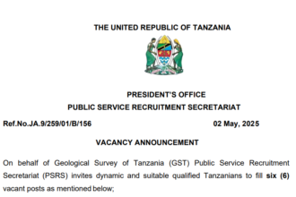 Nafasi 6 Za Kazi at Taasisi Ya Jiolojia Na Utafiti Wa Madini Tanzania (GST) Mei 2025