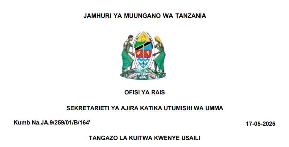 Majina Walioitwa Kwe Usaili Utumishi 19 May 2025
