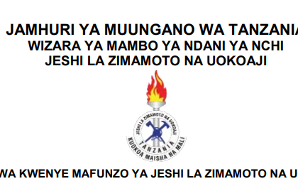 PDF ya Majina Walioitwa Kwenye Mafunzo Ya Jeshi La Zimamoto Na Uokoaji MAY 2025