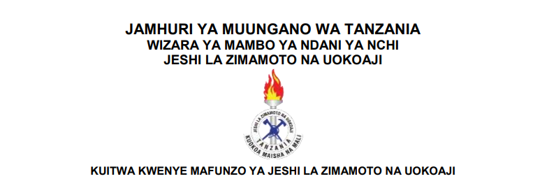 PDF ya Majina Walioitwa Kwenye Mafunzo Ya Jeshi La Zimamoto Na Uokoaji MAY 2025