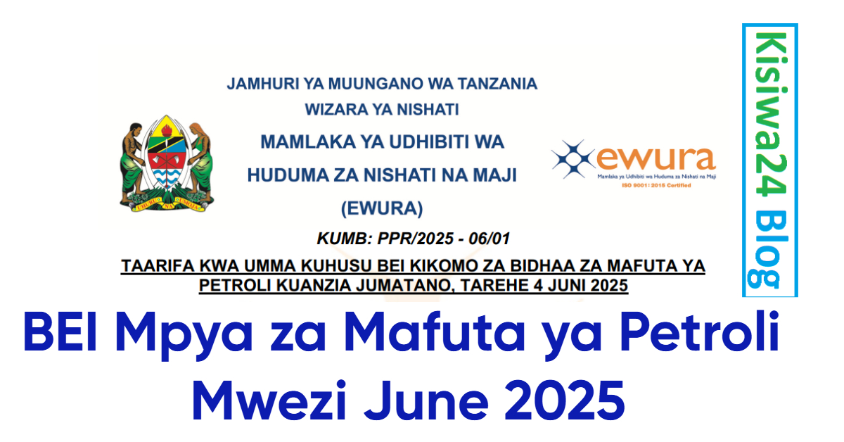 Bei Mpya za Mafuta ya Petroli June 2025