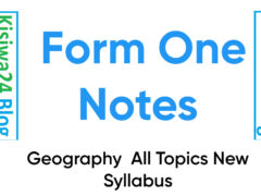 Geography Notes Form One New Syllabus