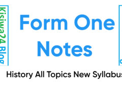 History Notes Form One New Syllabus