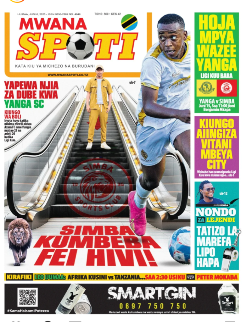 MAGAZETI ya Leo Ijumaa 06 June 2025