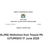 PDF: MAJINA Walioitwa Kazi Taasisi Mbalimbali (UTUMISHI) 17 June 2025