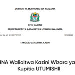 MAJINA Walioitwa Kazini Wizara ya Afya Kupitia UTUMISHI