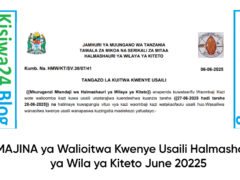 MAJINA ya Walioitwa Kwenye Usaili Halmashauri ya Wila ya Kiteto