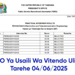MATOKEO Ya Usaili Wa Vitendo Uliofanyika Tarehe 04/06/2025