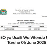 MATOKEO ya Usaili Wa Vitendo Uliofanyika Tarehe 06 June 2025