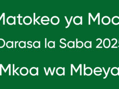 Matokeo ya Mock Darasa la Saba Mkoani Mbeya 2025