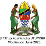 NAFASI 137 za Kazi Kutoka UTUMISHI Taasisi Mbalimbali June 2025