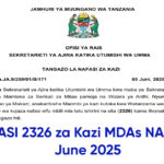 NAFASI 2326 za Kazi MDAs NA LGAs June 2025