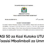 NAFASI 50 za Kazi Kutoka UTUMSHI Taasisi Mbalimbali za Umma