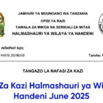 NAFASI Za Kazi Halmashauri ya Wilaya ya Handeni June 2025