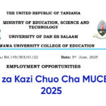 NAFASI za Kazi Chuo Cha MUCE June 2025