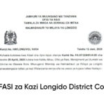 NAFASI za Kazi Longido District Council