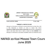 NAFASI za Kazi Masasi Town Council June 2025