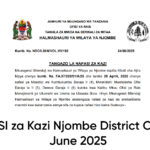 NAFASI za Kazi Njombe District Council June 2025