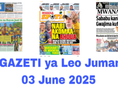 MAGAZETI ya Leo Jumanne 3 June 2025