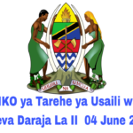 MABADILIKO ya Tarehe ya Usaili wa Vitendo Dereva Daraja La II 04 June 2025