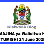 PDF: MAJINA ya Walioitwa Kazini UTUMISHI 24 June 2025