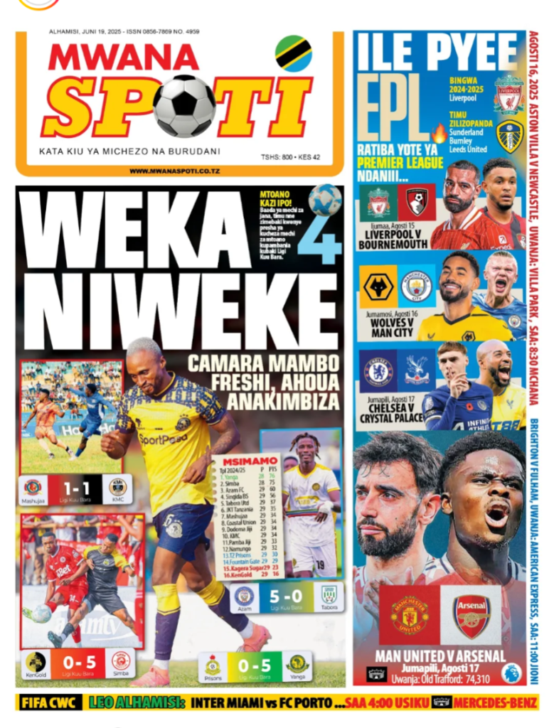 MAGAZETI ya Leo Alhamisi 19 June 2025