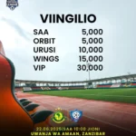 VIINGILIO Yanga vs Dodoma Jiji 22 June 2025