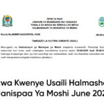 Walioitwa Kwenye Usaili Halmashauri Ya Manispaa Ya Moshi June 2025