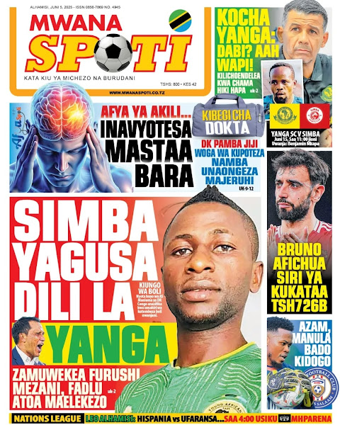 magazeti ya leo juni 5, 2025